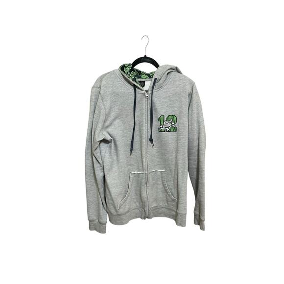 Lady 12 Jackets & Blazers - Lady 12 Woman’s Gray Seattle Seahawk Sweat Jacket Hoodie Full Zip Size L Pockets